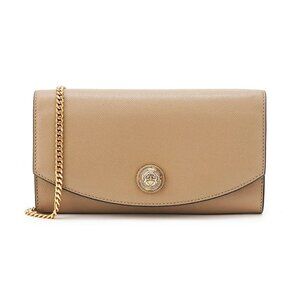 Balmain Emblem Clutch Wallet on Gold Chain in Grained Calfskin (MSRP $950)